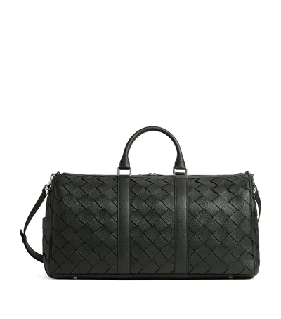 Bottega Veneta Leather Intrecciato Cabin Duffle Bag In Green