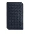 Bottega Veneta Leather Intrecciato Card Holder In Blue