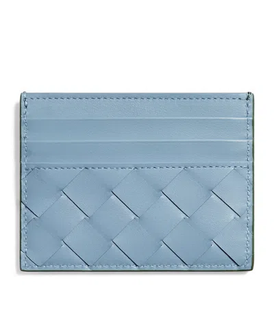 Bottega Veneta Leather Intrecciato Card Holder In Green
