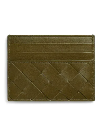Bottega Veneta Leather Intrecciato Card Holder In Brown