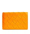 Bottega Veneta Leather Intrecciato Card Holder In Green