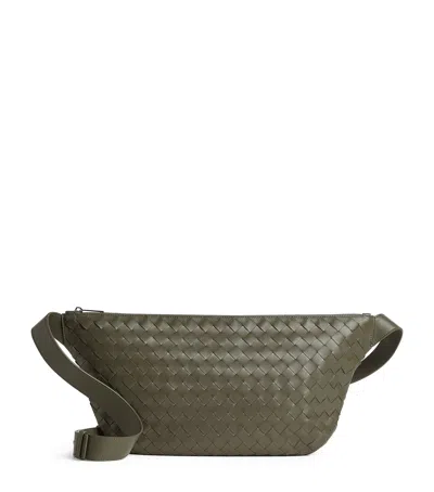 Bottega Veneta Leather Intrecciato Cross-body Bag In Green
