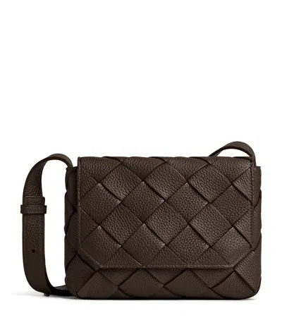 Bottega Veneta Leather Intrecciato Diago Cross-body Bag In Brown