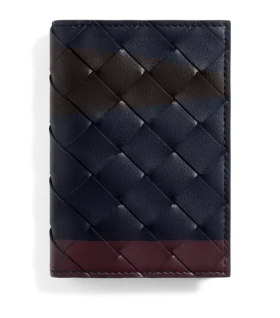 Bottega Veneta Leather Intrecciato Flap Card Holder In Pattern