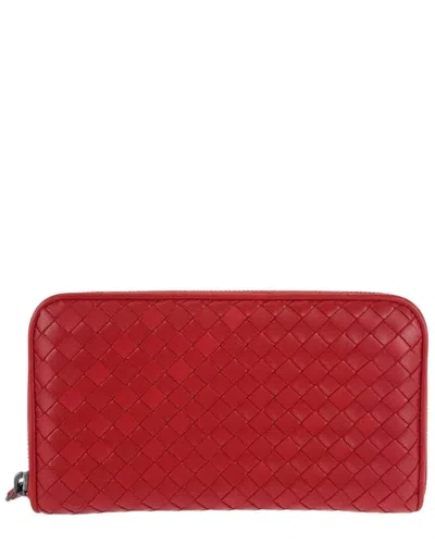 Bottega Veneta Leather Intrecciato Long Wallet (authentic Pre-loved)