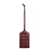 Bottega Veneta Leather Intrecciato Luggage Tag In Red