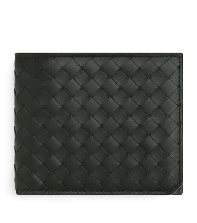 Bottega Veneta Leather Intrecciato Piccolo Bifold Wallet In Green