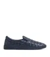 Bottega Veneta Leather Intrecciato Sawyer Sneakers In Blue