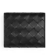 Bottega Veneta Leather Intrecciato Trifold Wallet In Gold