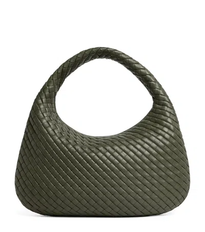 Bottega Veneta Leather Intrecciato Veneta Shoulder Bag In Green