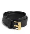 Bottega Veneta Leather Intrecciato Weave Belt In Black