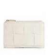 Bottega Veneta Leather Intrecciato Zip-around Wallet In White