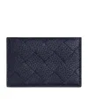 Bottega Veneta Leather Intreccio Card Holder In Blue