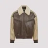 Bottega Veneta Multicolor Leather Bomber Jacket In Brown