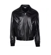 Bottega Veneta Nappa Leather Coat With Classic Collar In Black