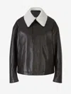 Bottega Veneta Leather Shearling Bomber Jacket In Brown
