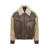 Bottega Veneta Multicolor Leather Bomber Jacket In Neutral