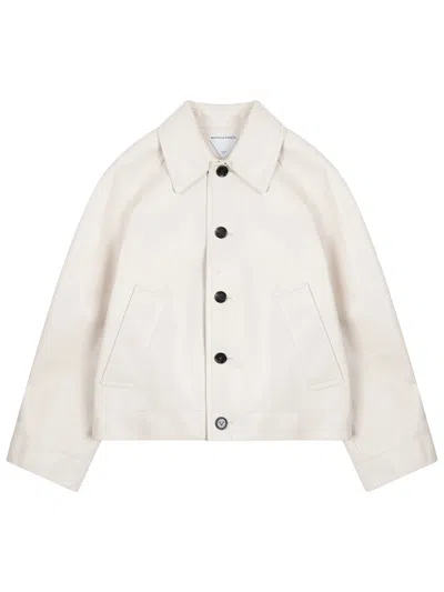 Bottega Veneta Leather Jacket In White
