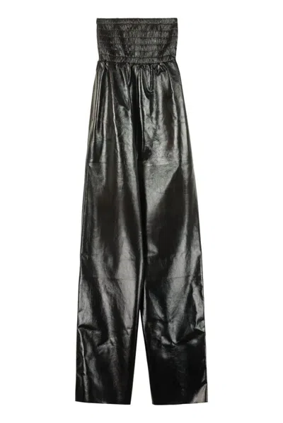 BOTTEGA VENETA BOTTEGA VENETA LEATHER JUMPSUIT