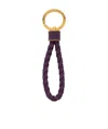 Bottega Veneta Intreccio Leather Keyring In Black