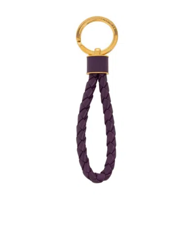Bottega Veneta Leather Key Ring In Black