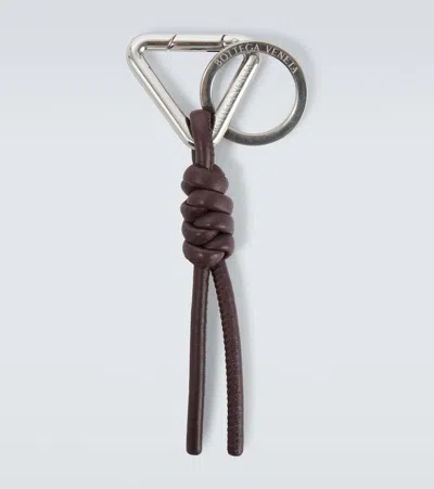 Bottega Veneta Leather Keychain In Brown