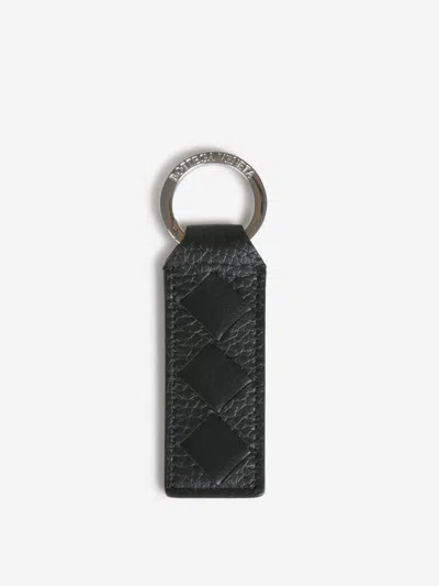 Bottega Veneta Leather Keychain In Black