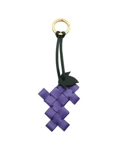 Bottega Veneta Leather Keychain In Purple