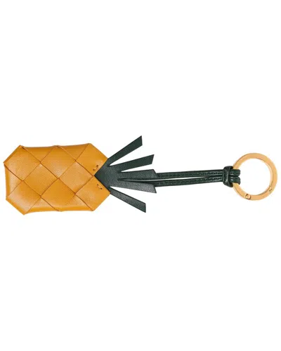 Bottega Veneta Leather Keychain In Yellow