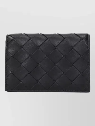 Bottega Veneta Leather Keyring In Black