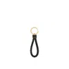 Bottega Veneta Loop Handle Braided Key Ring In Black