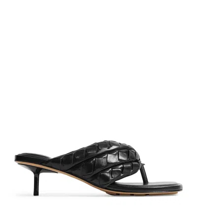 Bottega Veneta Leather Kitten Heel Sandals 50 In Multi