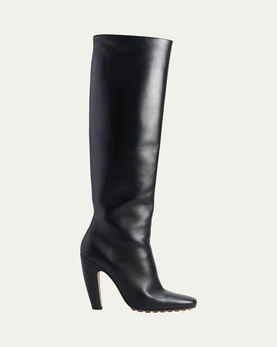 Bottega Veneta Leather Knee Boots In Black