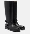 Bottega Veneta James Intrecciato-trimmed Leather Knee Boots In Black