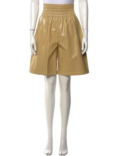 Pre-owned Bottega Veneta Leather Knee-length Shorts W/ Tags In Neutrals