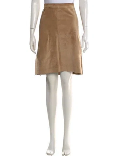 Pre-owned Bottega Veneta Leather Knee-length Skirt In Neutral