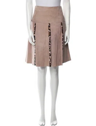 Pre-owned Bottega Veneta Leather Knee-length Skirt W/ Tags W/tags In Pink