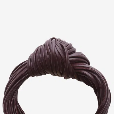 Bottega Veneta Leather Knot Bracelet In Red