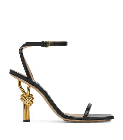 Bottega Veneta Leather Knot-heel Ankle-strap Sandals In Black