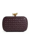 Bottega Veneta Womens Barolo-m Brass Knot Intrecciato Leather Clutch In Burgundy