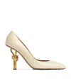 Bottega Veneta Knot Leather Pumps In White