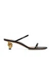 Bottega Veneta Leather Two-band Knot Slide Sandals In Black