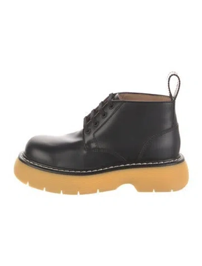 Pre-owned Bottega Veneta Leather Lace-up Boots In Black