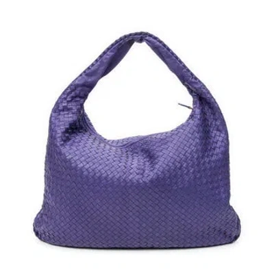 Pre-owned Bottega Veneta Leather Large Maxi Hobo In Purple