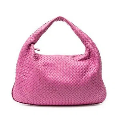 Pre-owned Bottega Veneta Leather Large Veneta Hobo Null In Pink