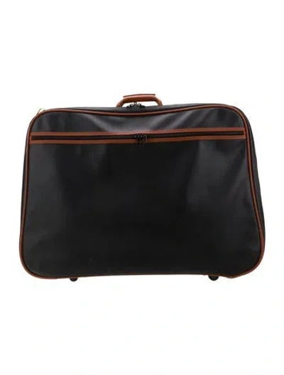 Pre-owned Bottega Veneta Leather Marco Polo Suitcase In Black