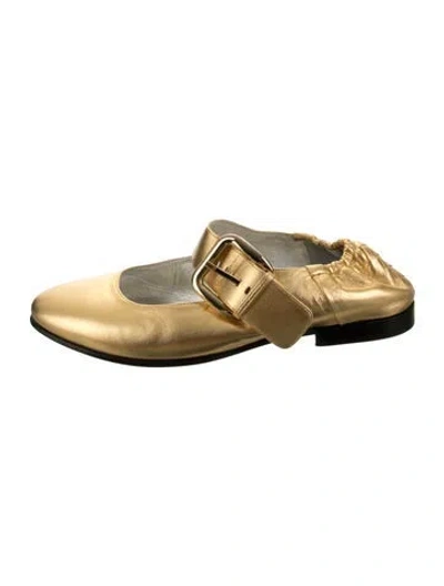 Pre-owned Bottega Veneta Leather Mary Jane Flats