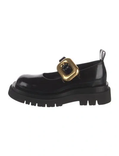Pre-owned Bottega Veneta Leather Mary Jane Flats In Black