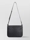 Bottega Veneta Leather Messenger Bag With Adjustable Shoulder Strap