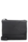 Bottega Veneta Leather Messenger Shoulder Bag In Black